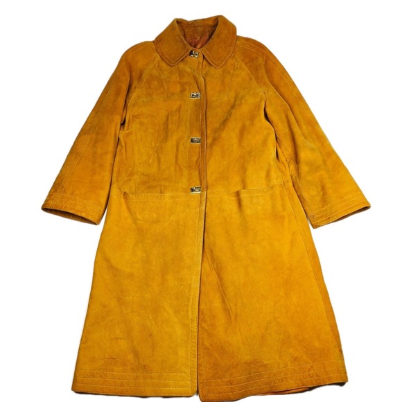 Vintage 60s 70s Bonnie Cashin Sills Gold Turn Lock Leather & Canvas Coat Jacket - Picture 1 of 16